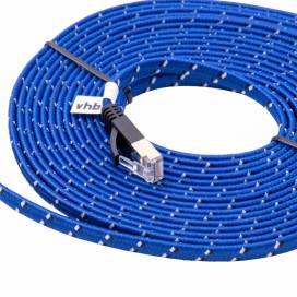 Produktbild: Ethernet Kabel Cat7, flach, 10 Gigabit, RJ45 Stecker, blau, 5m