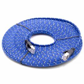 Produktbild: Ethernet Kabel Cat7, flach, 10 Gigabit, RJ45 Stecker, blau, 8m