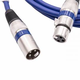Produktbild: DMX-Kabel XLR Stecker auf XLR Buchse, 3-polig, PVC, blau