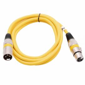 Produktbild: DMX-Kabel XLR Stecker auf XLR Buchse, 3-polig, PVC, gelb