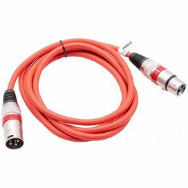 Produktbild: DMX-Kabel XLR Stecker auf XLR Buchse, 3-polig, PVC, rot