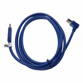 Produktbild: Datentransferkabel USB 3.0 A auf USB 3.0 B, blau, 1.8m, gewinkelt