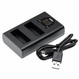 Produktbild: Dual-USB-Ladegerät für Panasonic Akku DMW-BLG10 u.a.