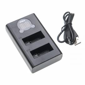 Produktbild: Dual-Ladegerät (Micro USB / Type C) für GoPro 9 Akku wie SPBL1B u.a. mit Display