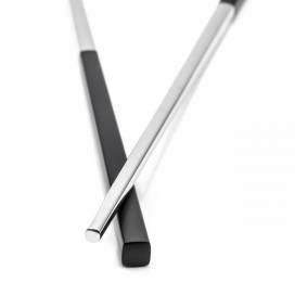 Produktbild: 1Paar elegante Ess-Stäbchen aus Edelstahl, schwarz-silber