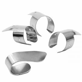 Produktbild: Fingerpick Set (3x Finger Pick, 1x Thumb Pick) aus Metall, silber