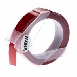 Produktbild: Prägeband-Schriftband-Kassette ersetzt Dymo 0898152, 12mm, weiß auf rot