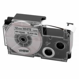 Produktbild: Schriftband-Kassette ersetzt Casio XR-12GWE 12mm, schwarz auf weiß