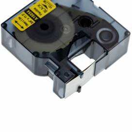 Produktbild: Schriftbandkassette flexibel ersetzt Dymo 18491, 19mm, 3,5m, schwarz auf gelb