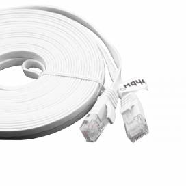 Produktbild: Ethernet Kabel Cat6, flach, RJ45 Stecker, weiß, 10m