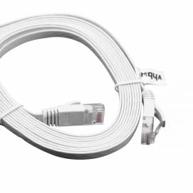 Produktbild: Ethernet Kabel Cat6, flach, RJ45 Stecker, weiß, 3m
