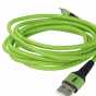 Produktbild: 2in1 Datenkabel USB 2.0 auf Lightning, Nylon, 1,80m, grün-schwarz