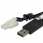 Produktbild: Ladekabel für RC Akkus, Stecker: USB-typ A auf Tamiya Stecker, 9,6V, 250mA, mit Lade -LED, 60cm
