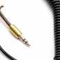 Produktbild: Kopfhörer-Kabel/AUX-Adapterkabel 3,5 auf 3,5mm Stecker spiralförmig, 1,5m mit Knickschutz