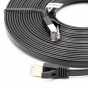 Produktbild: Ethernet Kabel Cat7, flach, 10 Gigabit, RJ45 Stecker, schwarz, 8m