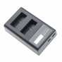 Produktbild: Dual-Ladegerät (Micro USB / Type C) für Canon Akku LP-E12 u.a., mit Display