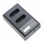 Produktbild: Dual-Ladegerät (Micro USB / Type C) für Sony Akku NP-BX1 u.a., mit Display